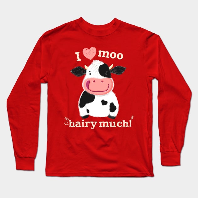 Happy Little Holstein Loves You Long Sleeve T-Shirt by brodyquixote